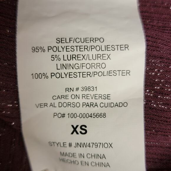 Purple Blouse Womens Sz XS Sparkle Sheer Ruffle‎ Sleeve Keyhole Whimsygoth Party - Picture 8 of 8